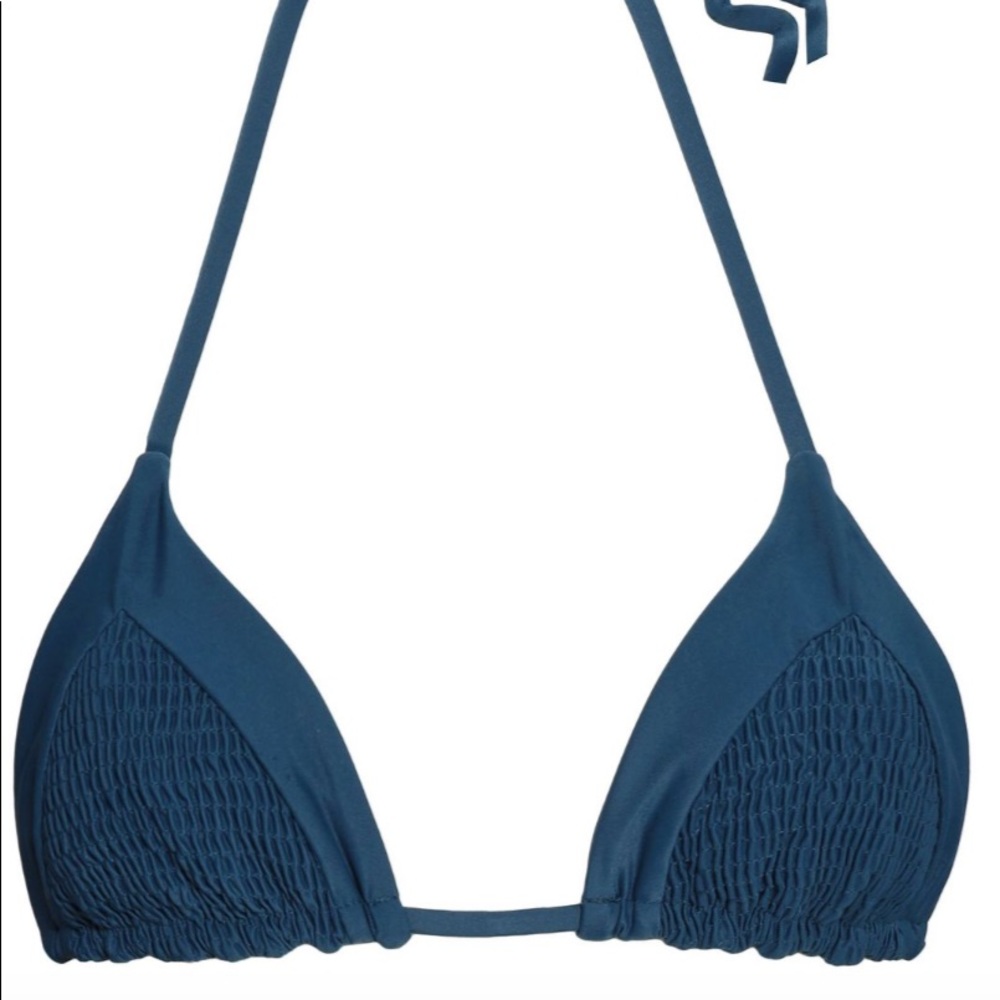 Tori Praver Laurel Smocked triangle bikini top